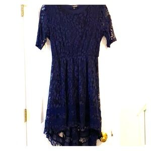 Navy High-Low Lace Dress Size Large